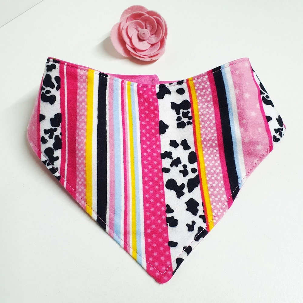 🐶 5 for $15 * Pablo Cow Print Snap On Dog Bandana